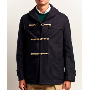 Gloverall Men's Navy Shawl Collar Classic Duffle Jacket Coat Size Small